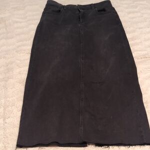 Carly Jean Los Angeles Black Midi Denim Skirt
